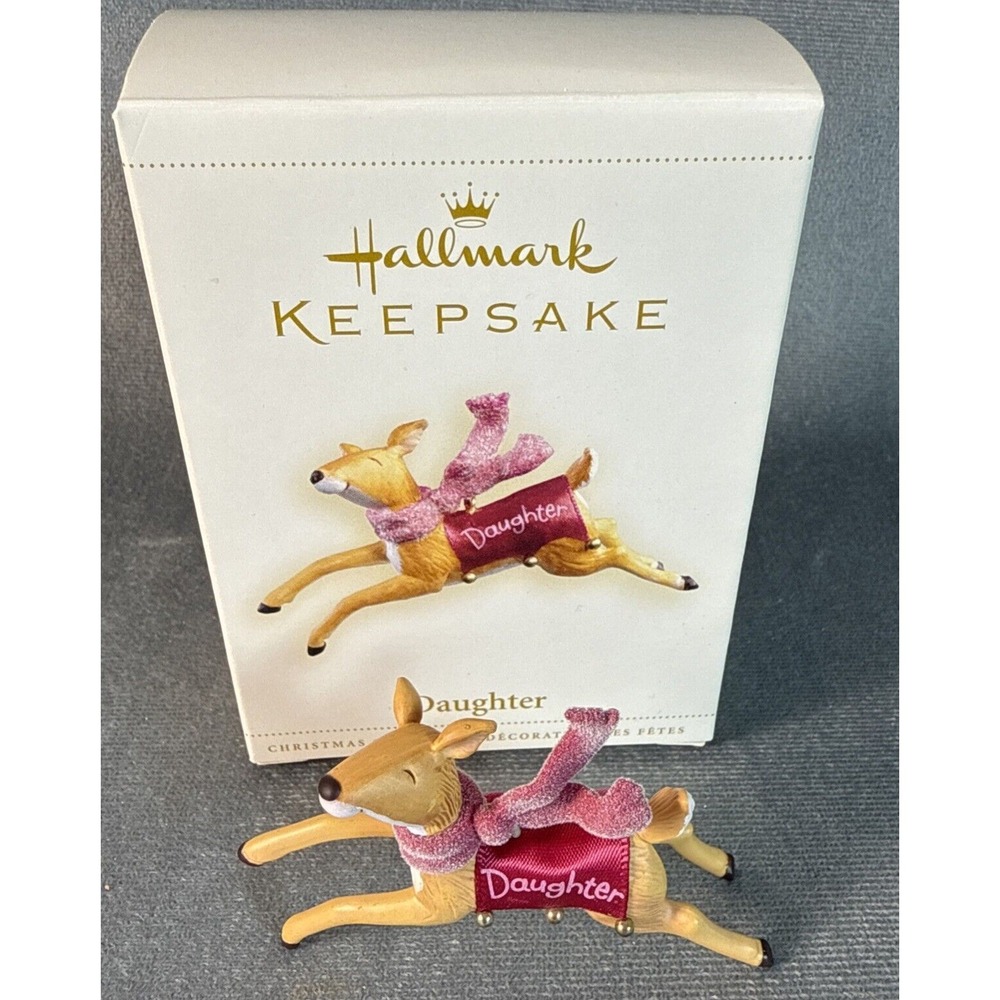 HALLMARK‎ Keepsake Ornament "Daughter" 2006 Kristina Kline Happy Reindeer w/Box